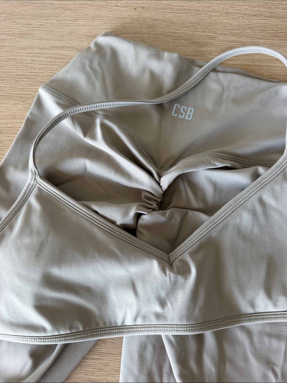 CSB Almond freedom scrunch Leggings and and micro top M